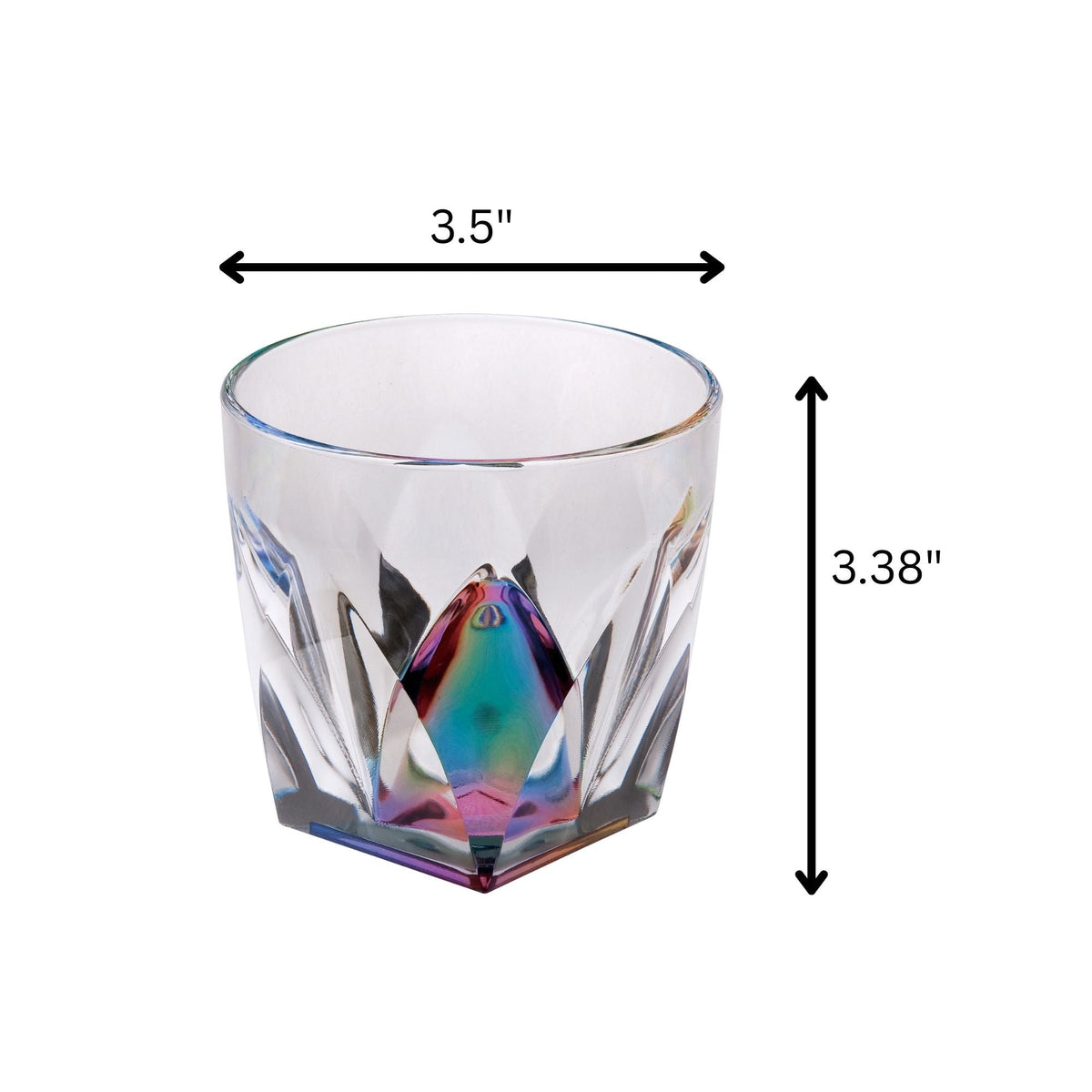 Rainbow Diamond Acrylic Cocktail Glasses Set of 4 with BPA-Free Plastic - Clear