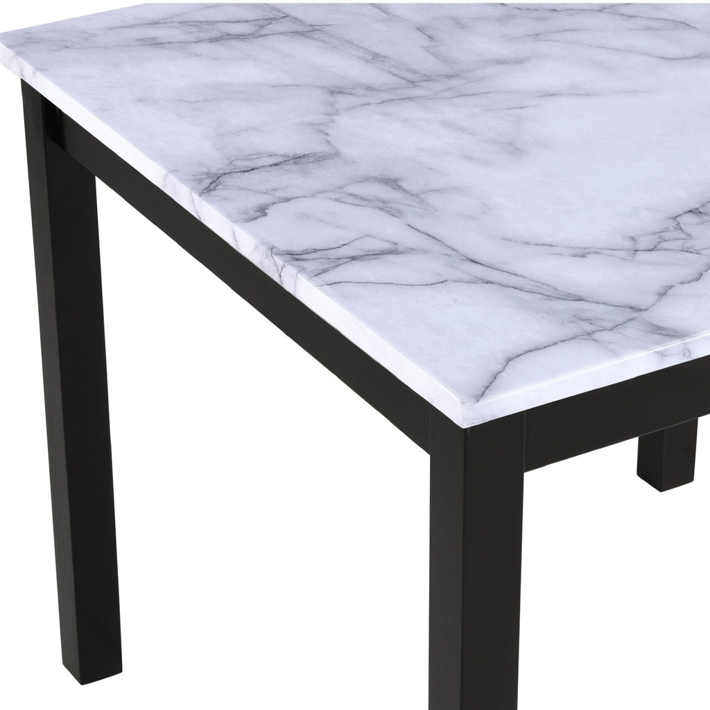 Modern 5 Piece Counter Height Dining Set with Tufted Nail Head Chairs - Black