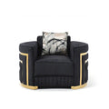 Soledad - Chair Upholstered With Hued Accents - Black