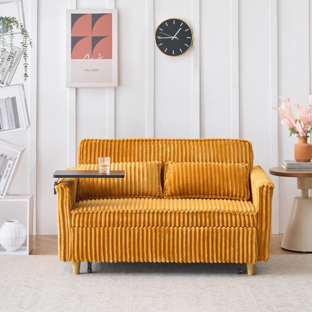 Pull Out Sofa With Movable Tabletop and USB Ports - Multiple Colors