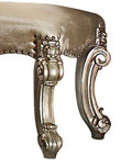 Vendome Vanity Stool with Upholstered Seat - Gold Patina / Bone