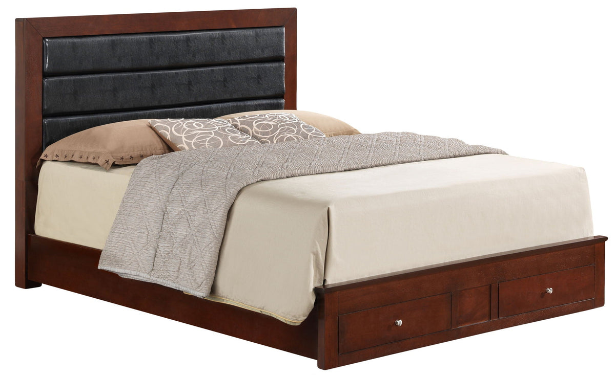 Elegant Storage Bed with Ample Storage - Dark Brown or Black