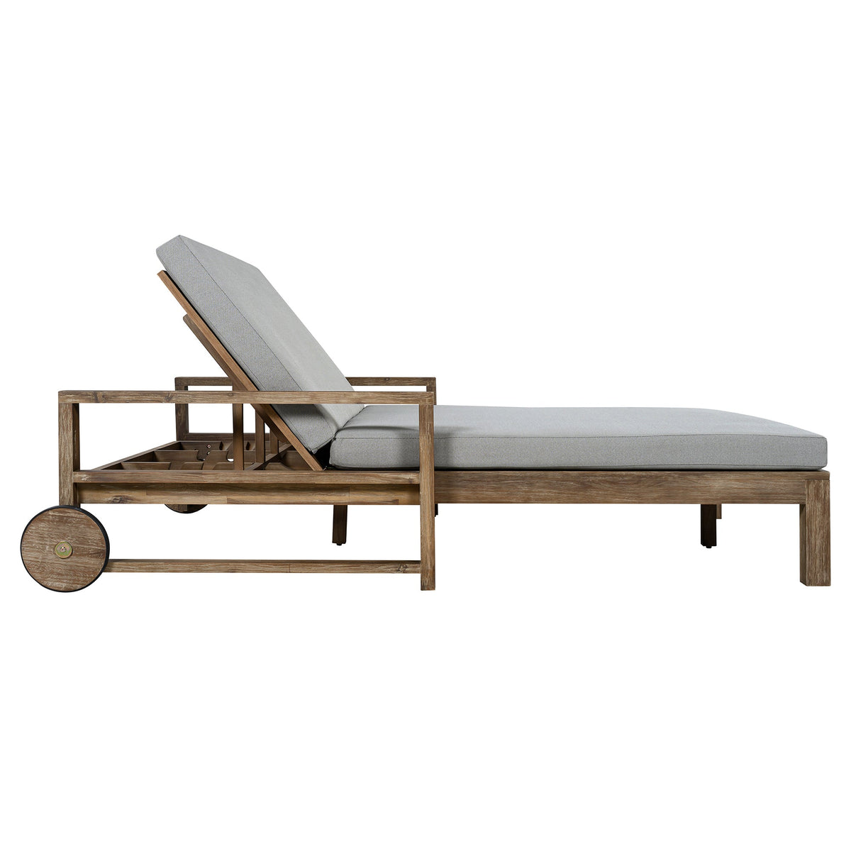 TREXM Farmhouse Wooden Outdoor Sunbed for 2 People