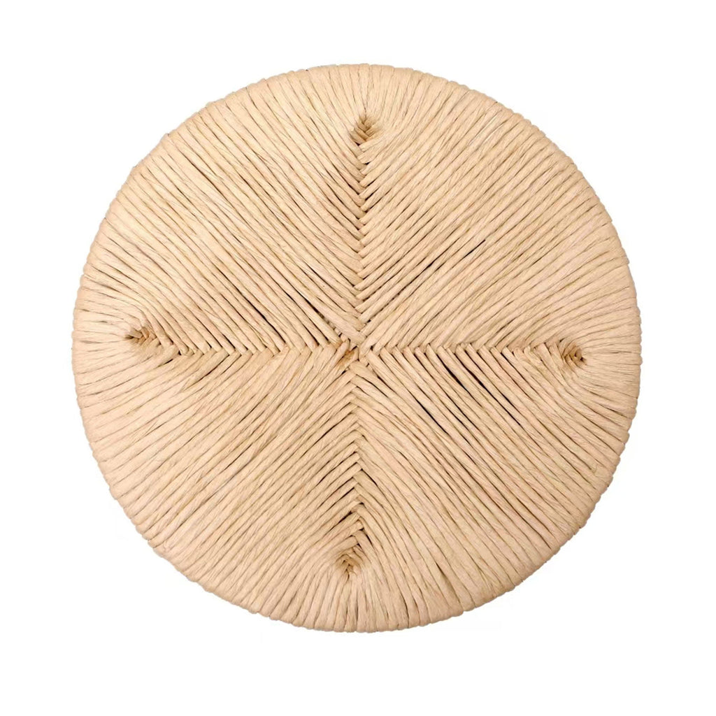 Boho Style Handwoven Paper Rope Counter Stools with Rubber Wood Frame - Light Brown or Beige