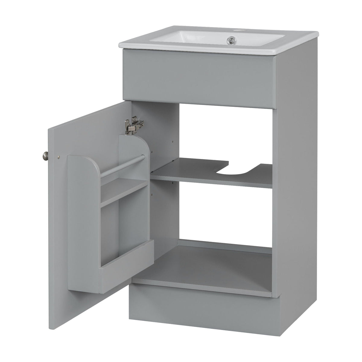 Bathroom Vanity with Sink and Adjustable Shelf - Multiple Colors