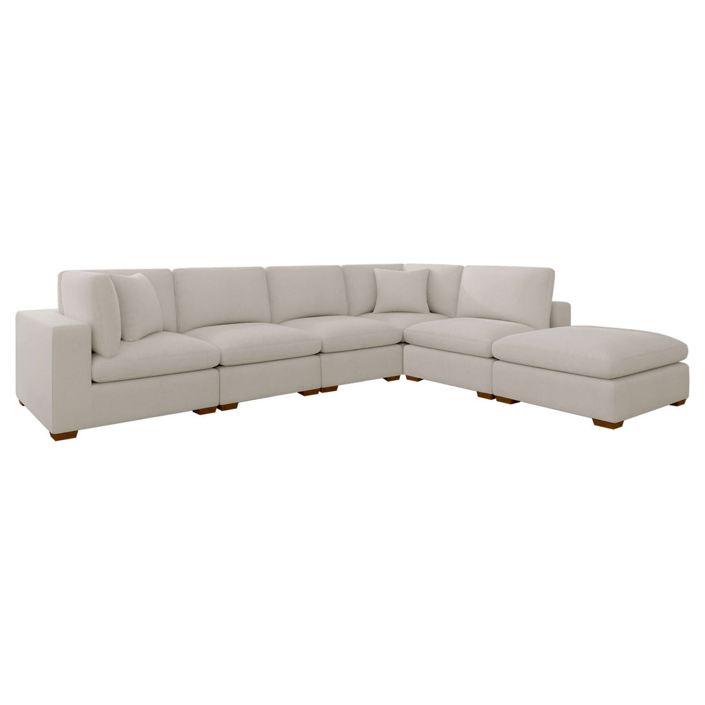 Lakeview 6-piece Upholstered Modular Sectional Sofa Ivory