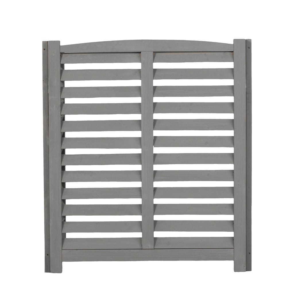3 Panel Outdoor Wooden Air Conditioner Fence with Privacy Screen - Light Brown or Dark Gray