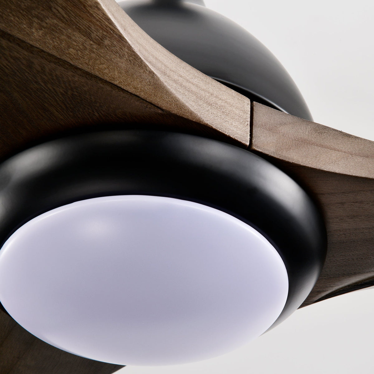 52" Ceiling Fan with Solid Wood Blades and Remote - Matte Black