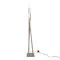 Contemporary Floor Lamp with Frosted Sconces - Nickel