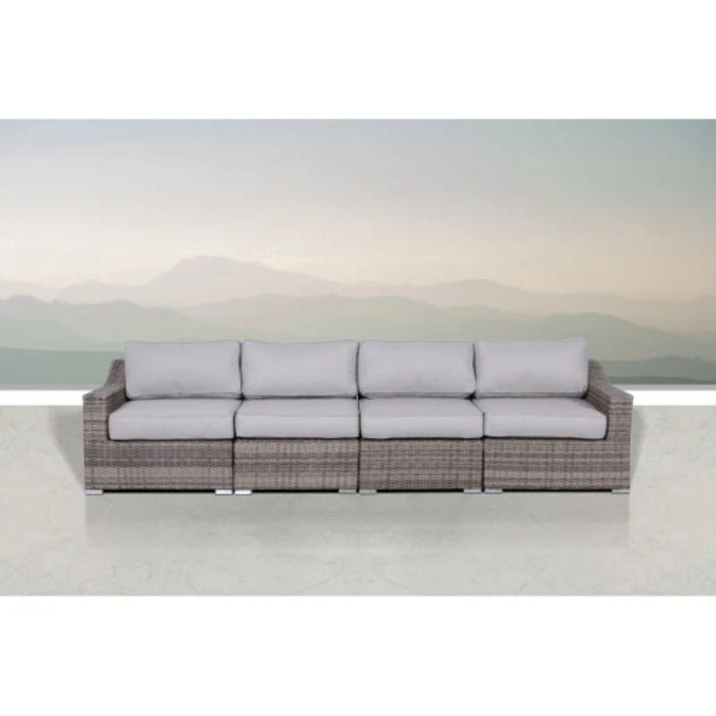Outdoor Rattan Wicker Sectional Seating Group with Cushions – Gray or Dark Brown