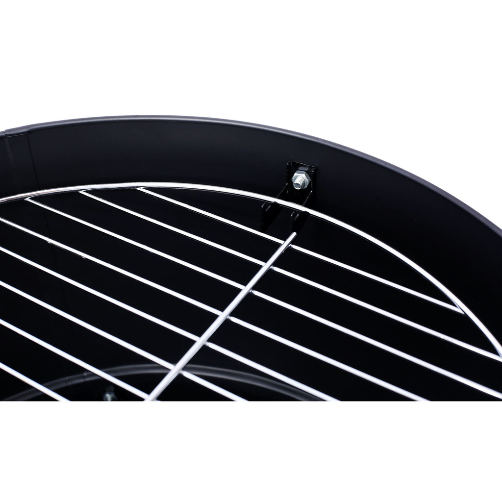 17" Steel Charcoal BBQ Grill with Built-in Thermometer - Black
