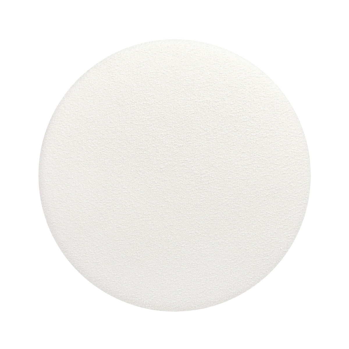 Round Upholstered Ottoman with Handmade Artisanal Quality - White