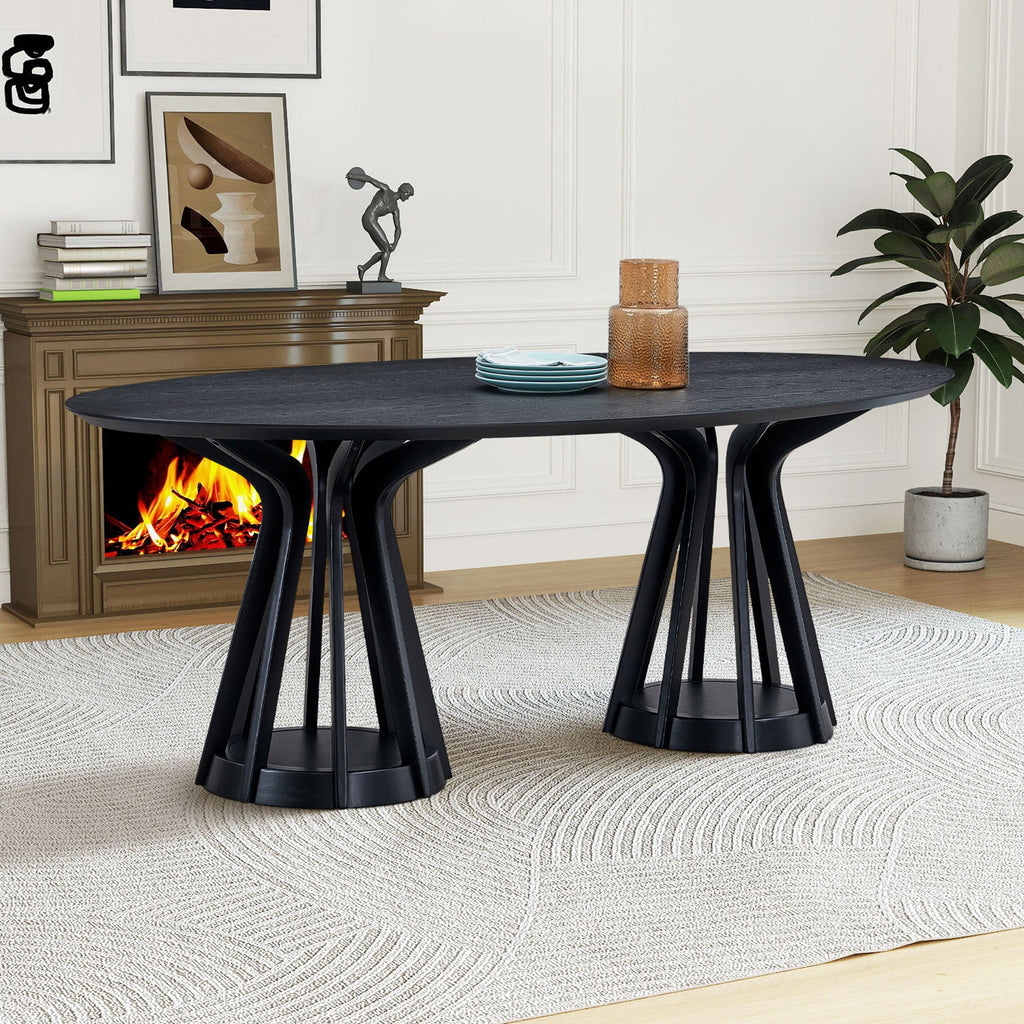 Modern 78.74 Inch Oval Dining Table