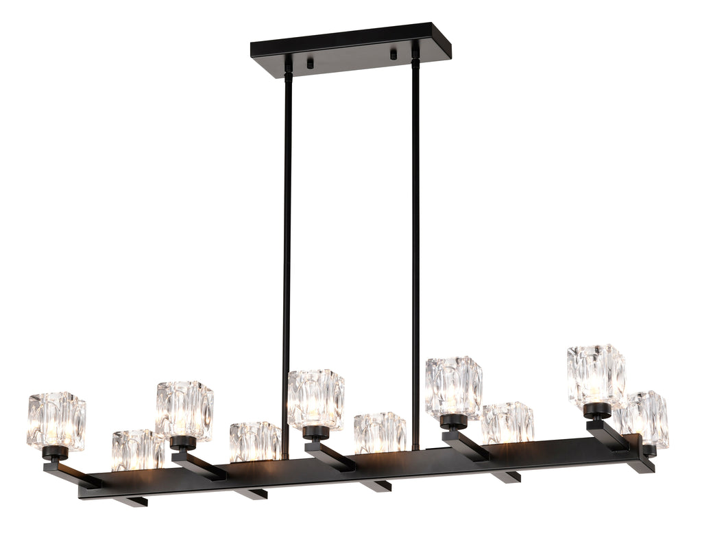 10-Light Dining Room Chandelier with Contemporary Design - Metal