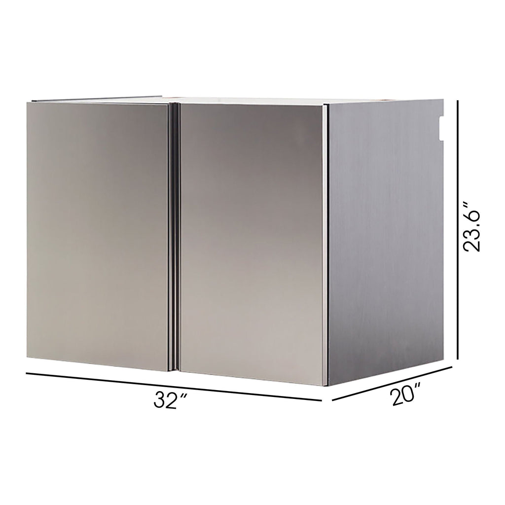 Wall Mounted Garage Cabinet with Soft Close Doors - Dark Gray