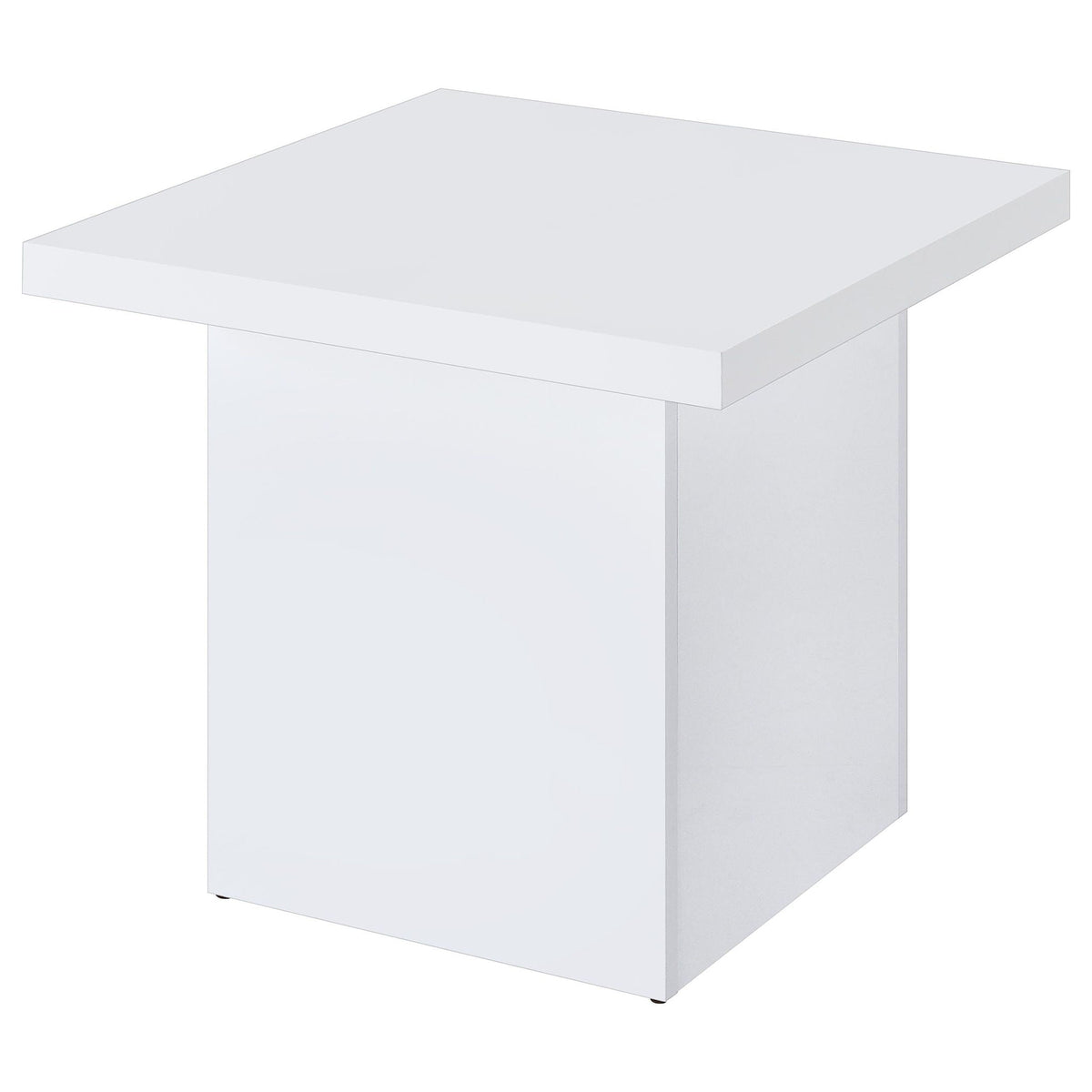 Devar 2-piece Square Coffee End Table Set White High Gloss