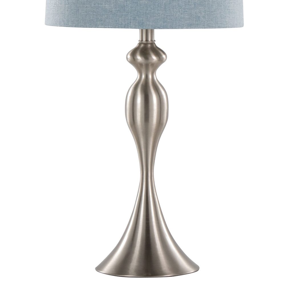 Ashland Contemporary Table Lamp Set with Double-Layer Shade - Multiple Colors