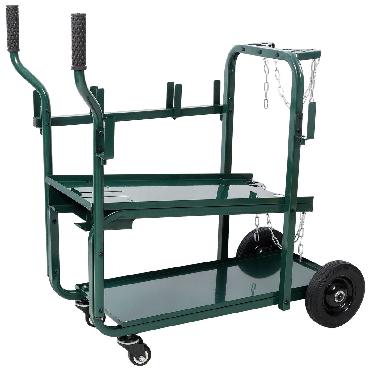 Heavy Duty 2-Tier Rolling Welding Cart with 330 lb Capacity - Steel