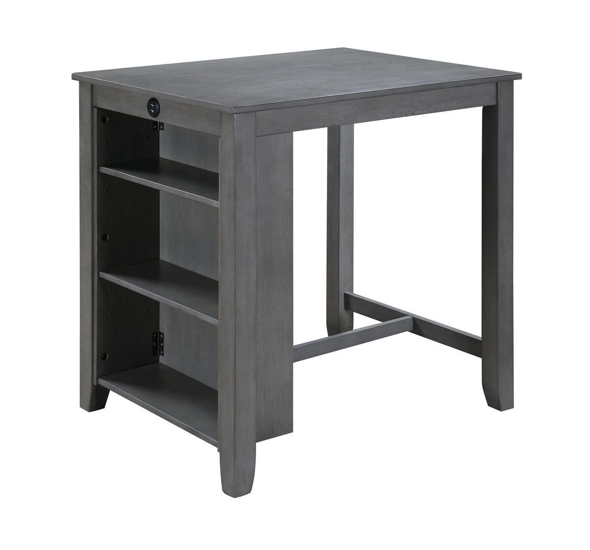 3 Piece Counter Height Dining Set with Storage Shelves - Gray or White