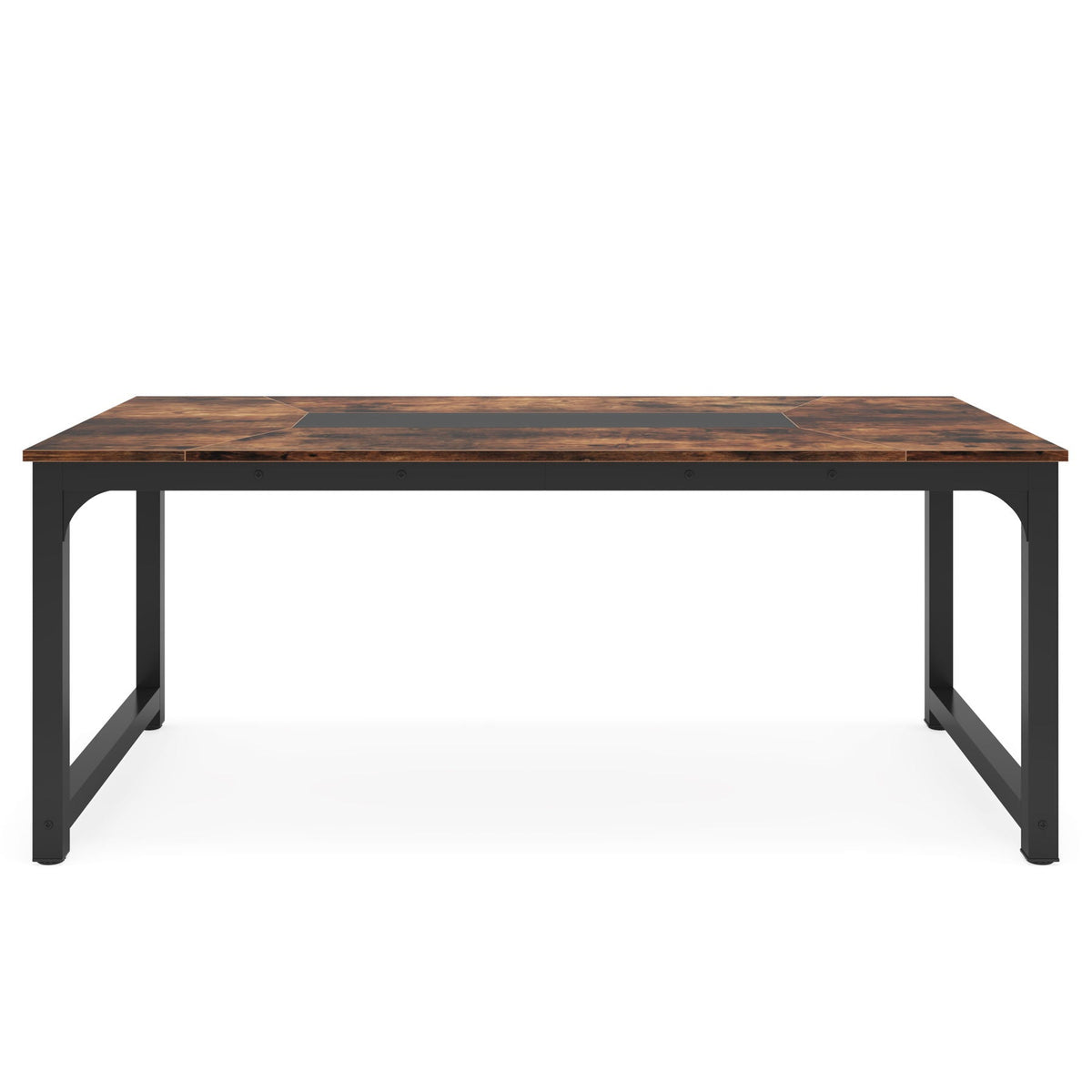 Rectangular Kitchen & Dining Room Table with Heavy-Duty Steel Frame - Brown / Black