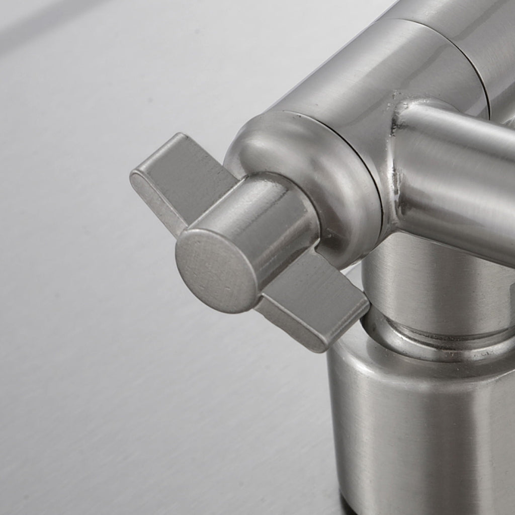 Luxury Rain Shower Head with Adjustable Arm - Brushed Nickel