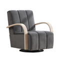 360° Swivel Accent Chair with Armrests - Beige or Dark Gray