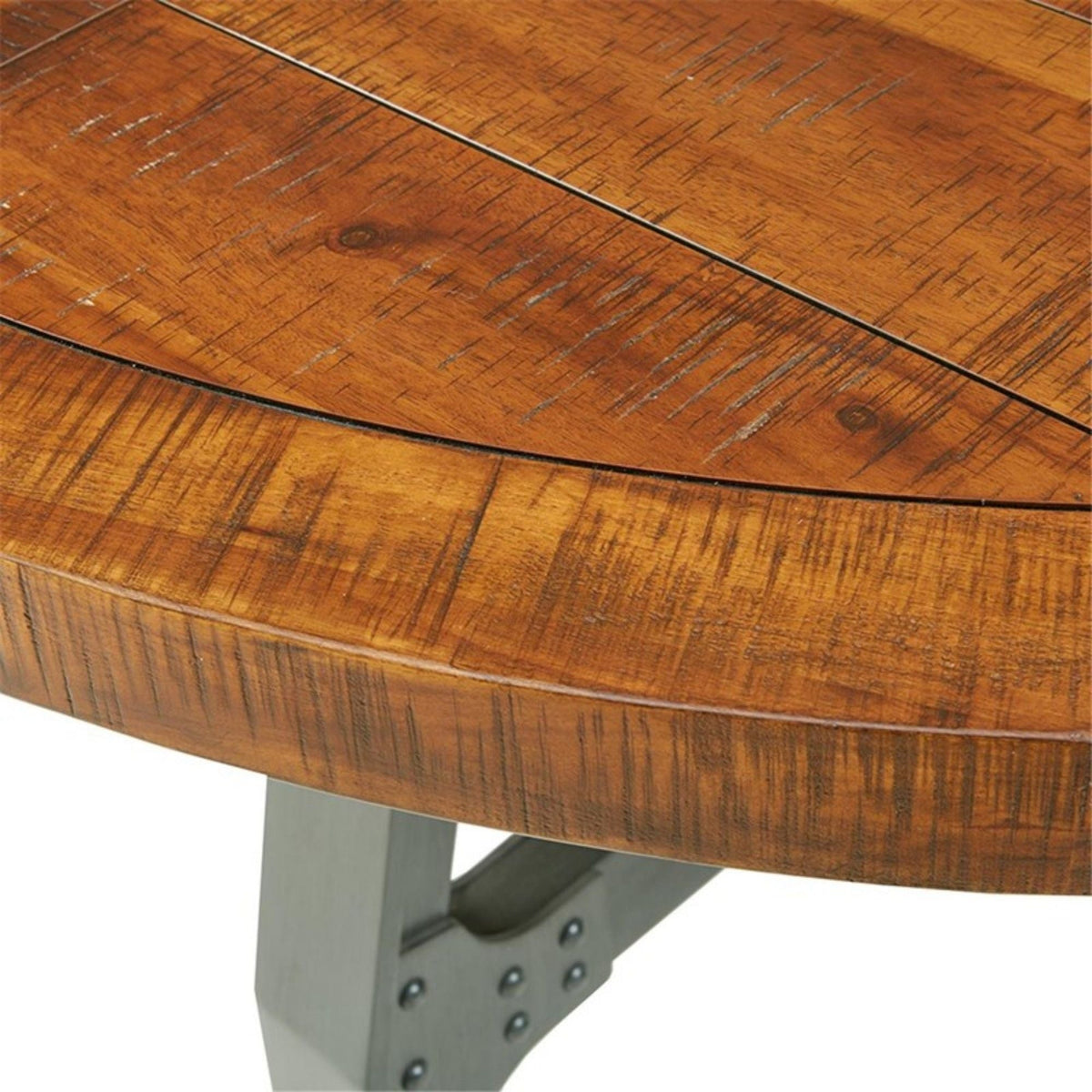 Round Dining / Gathering Table with Adjustable Height - Walnut