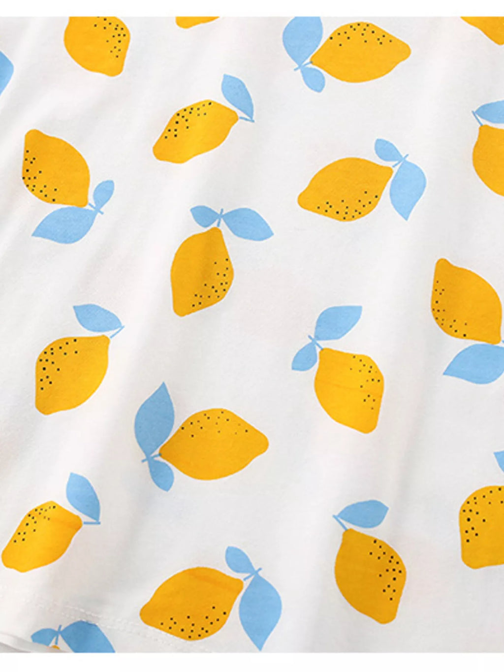 Children's Lemon Print Ruffle Sleeve Top and Shorts Set