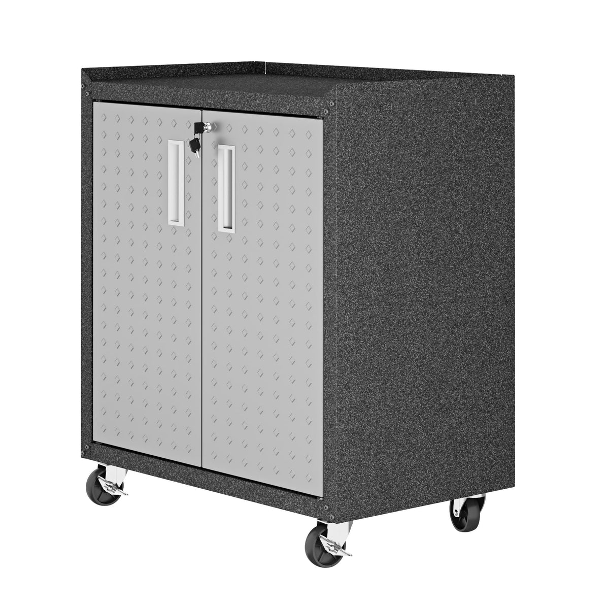 Rolling Garage Cabinet with Lockable Door and Adjustable Shelf - Multiple Colors