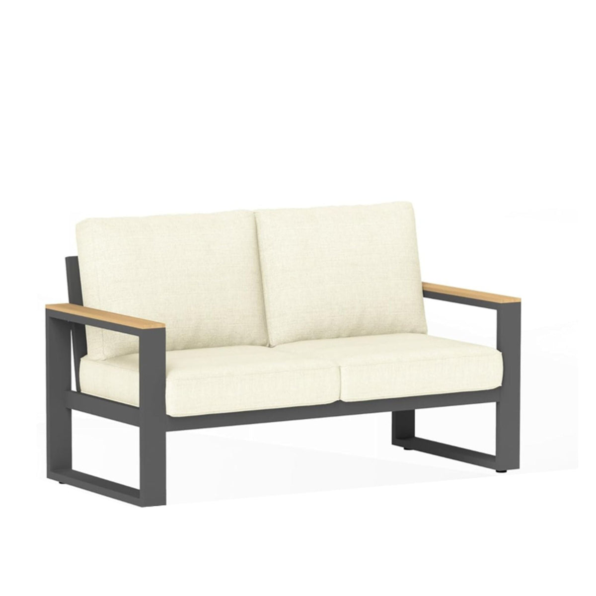 All-Weather Loveseat Sofa with Thick Cushions - Dark Gray or Beige