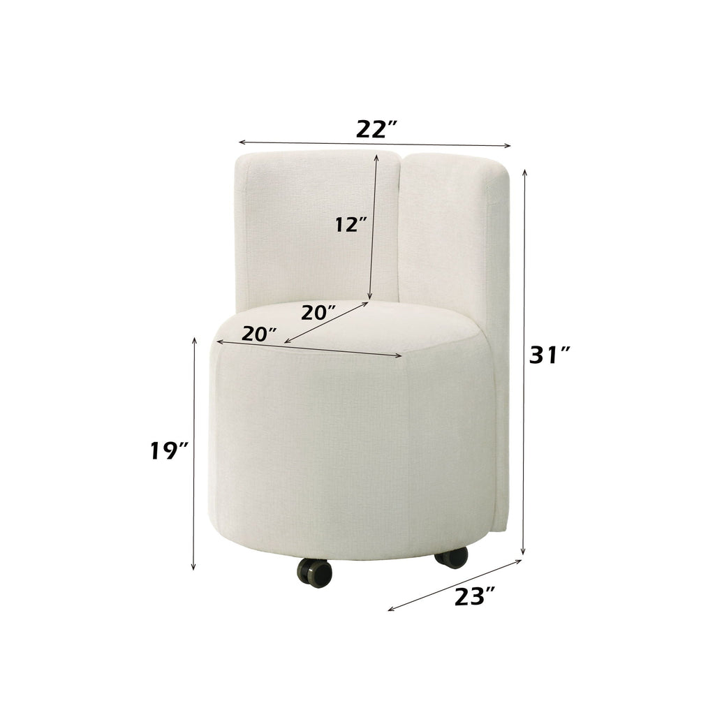 White Swivel Side Chair Set of 2 with Plush Cushioning - White