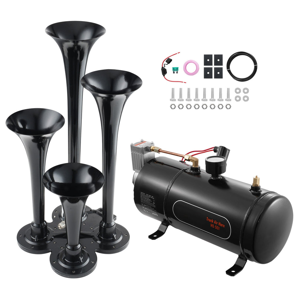 Train Horns Kit, 4 Trumpet Air Horn Kit, 150dB