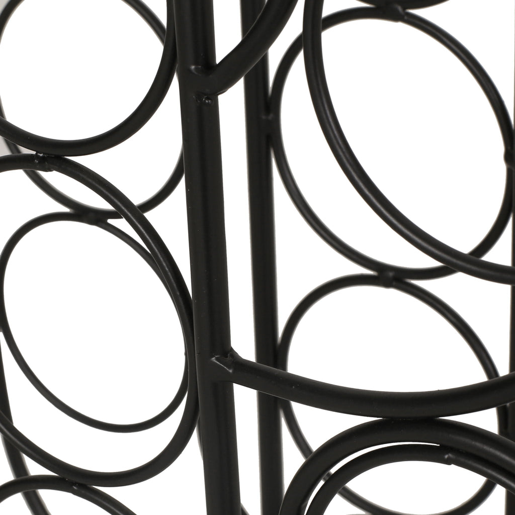 Black Wine Rack with Cactus Design - 13 Bottle Capacity