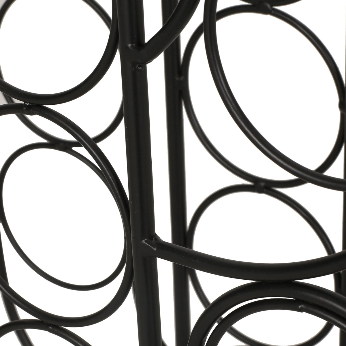 Black Wine Rack with Cactus Design - 13 Bottle Capacity