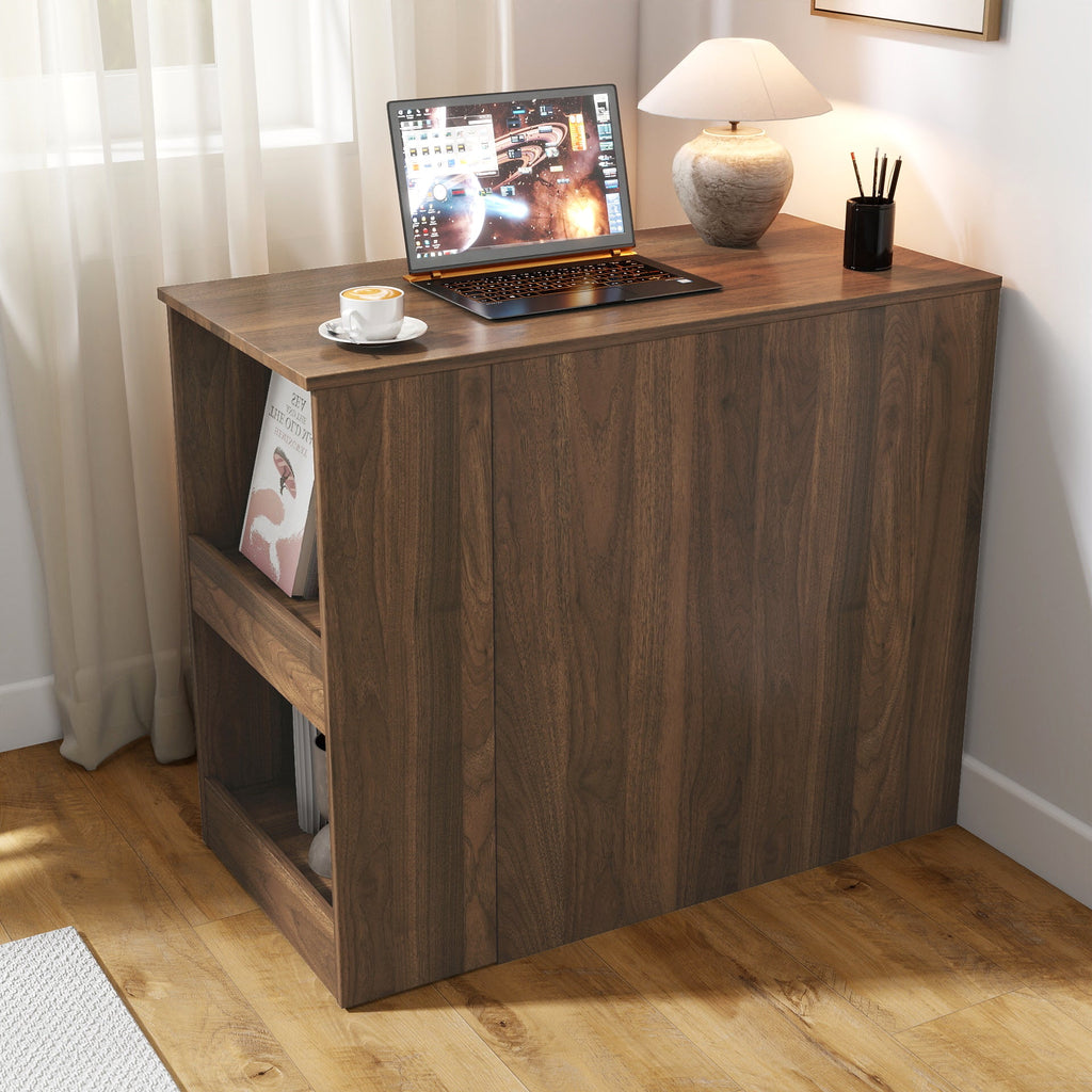 Computer Desk with Drawers, Modern Corner Home Office Storage