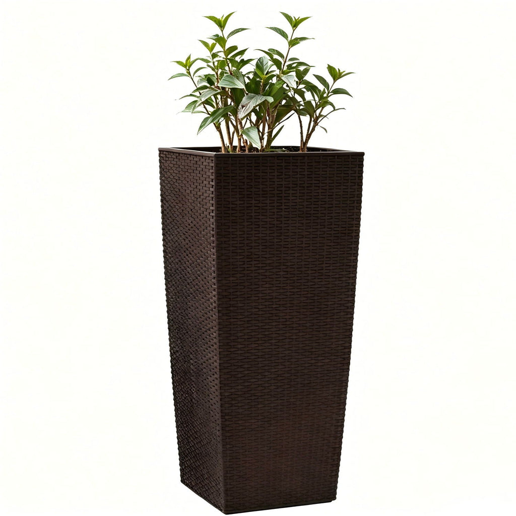 Indoor Outdoor Planter with Automatic Watering System - Dark Brown, Black, or White