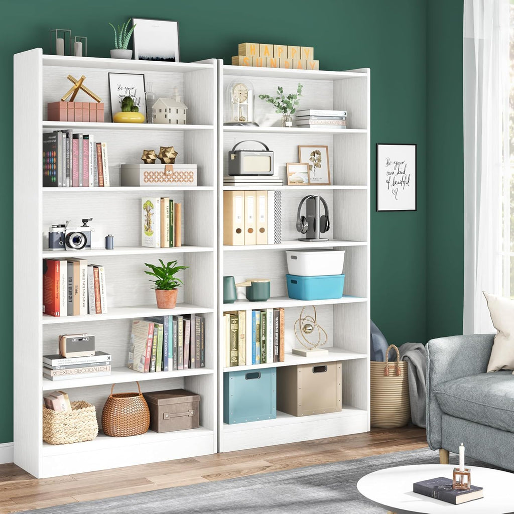 Library Bookshelf With Storage - Multiple Heights Available - White or Black