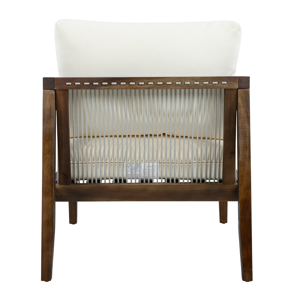 Outdoor Club Chairs (Set of 2) with Rope Back - Beige, Dark Brown or Teak