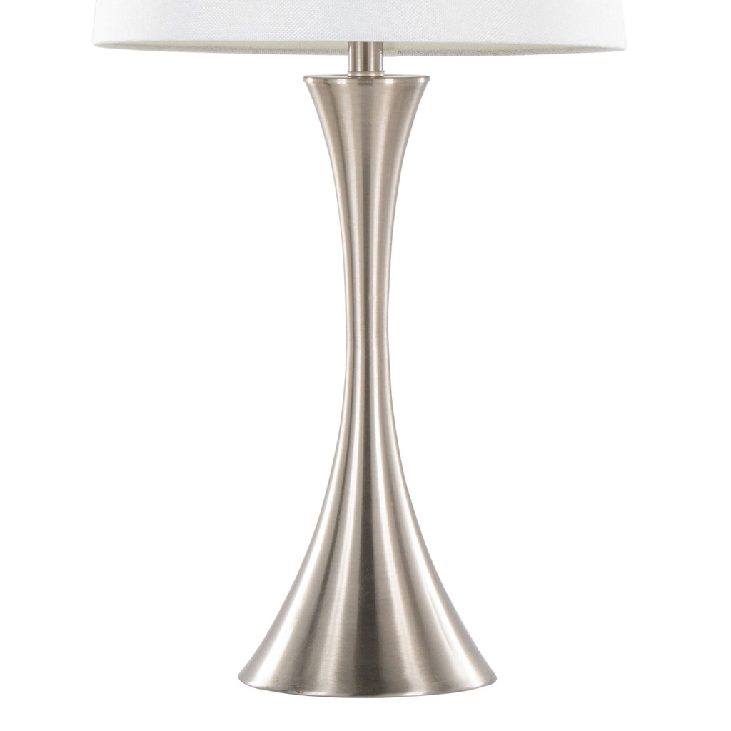 Contemporary Elegant Table Lamp Set with 3-Way Switch - Pearl Silver or Bronze