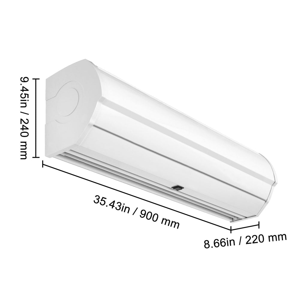 36" Commercial Indoor Air Curtain with 900 CFM and 2 Speeds - White