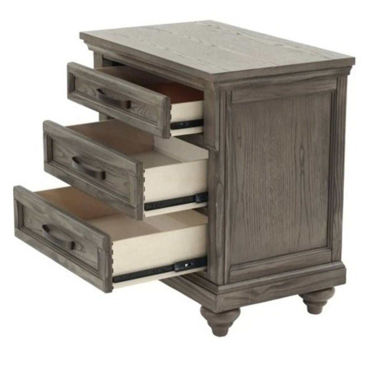 Panel 3 Piece Bedroom Set with Nightstands - Dark Gray or Dark Brown