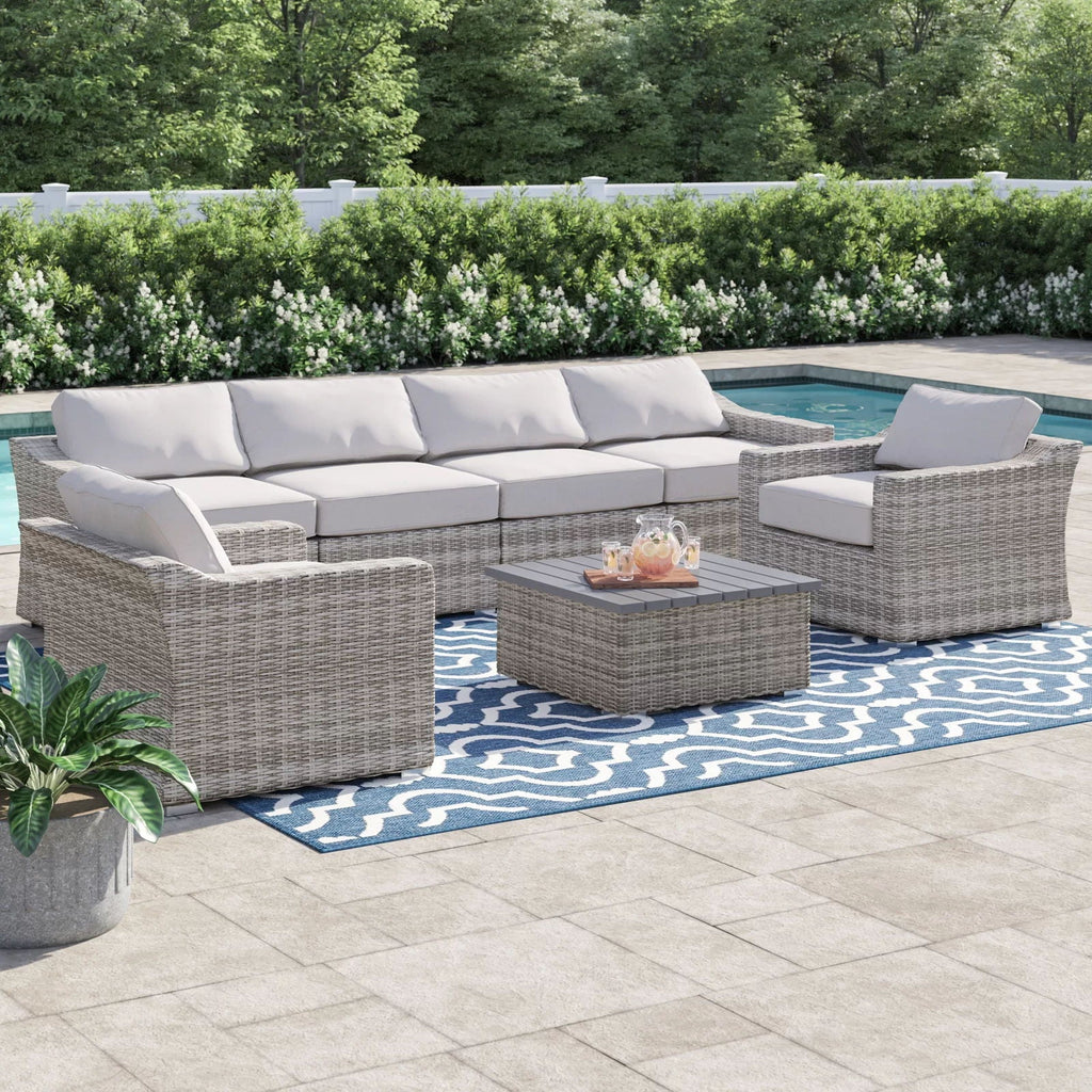 Stylish Sofa Seating Group With Cushions - Multiple Set Options, Dark Gray, Gray, or Dark Brown