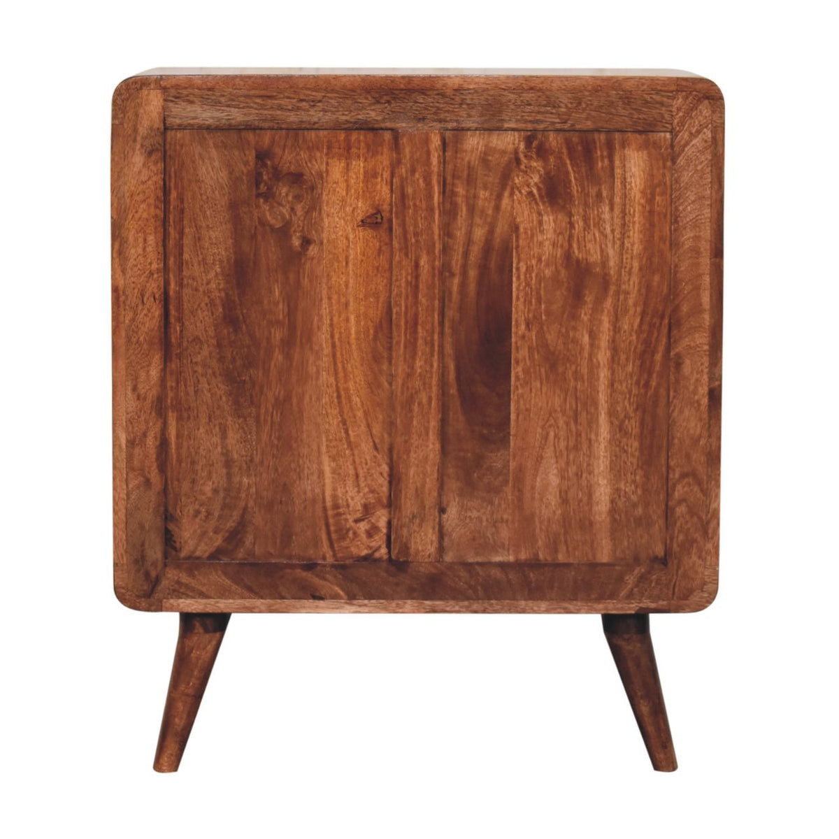 Solid Wood Curved Dresser with Modern Design - Honey Caramel