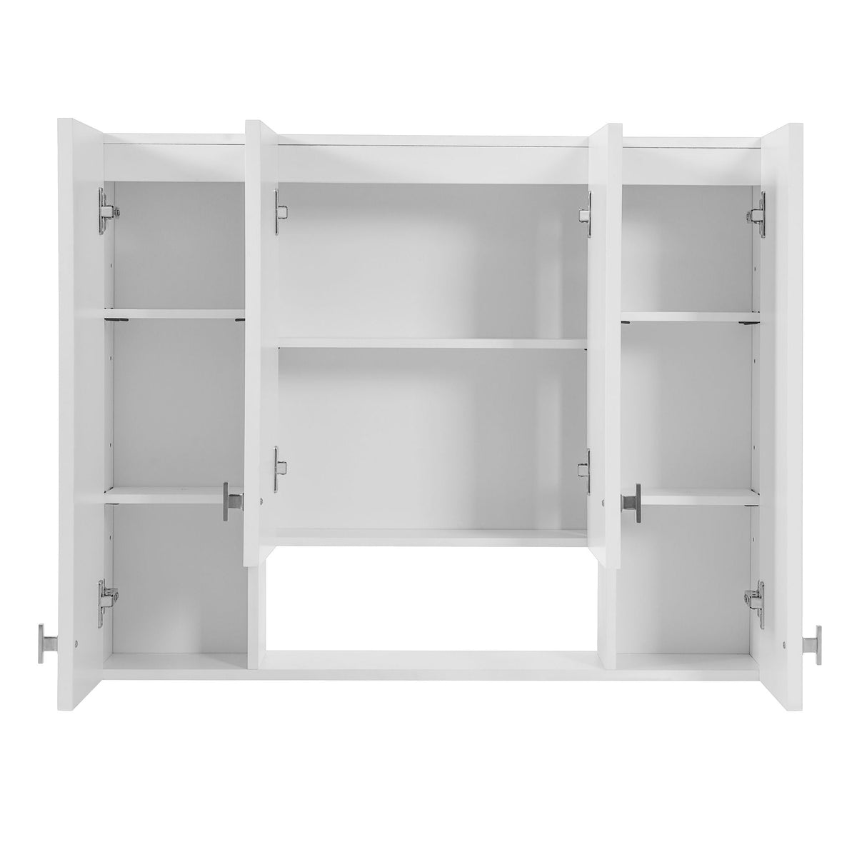 Wall Mounted Bathroom Cabinet With 5 Adjustable Shelves and Soft-Closing Hinges - Gray or Black