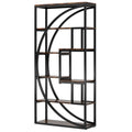 5 Tier Etagere Bookshelf with 8 Open Shelves - Dark Brown or Dark Gray