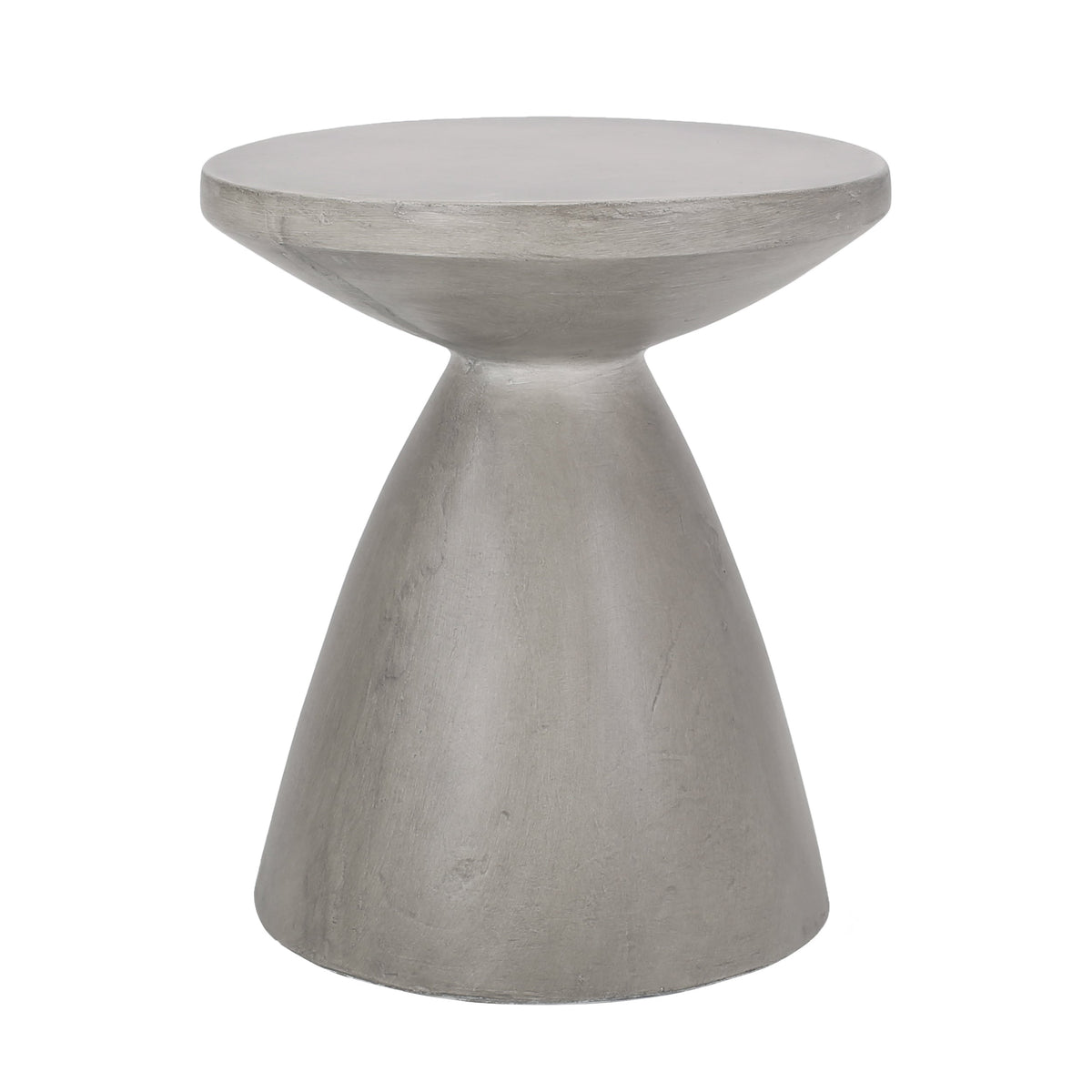 Lightweight Concrete Outdoor Side Table with Modern Design - Light Grey