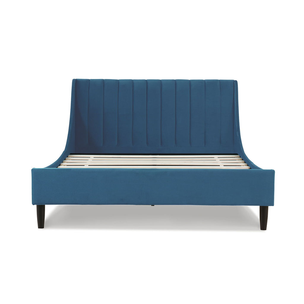 Vertical Tufted Modern Headboard Platform Bed Set with Upholstered Finish - Multiple Colors