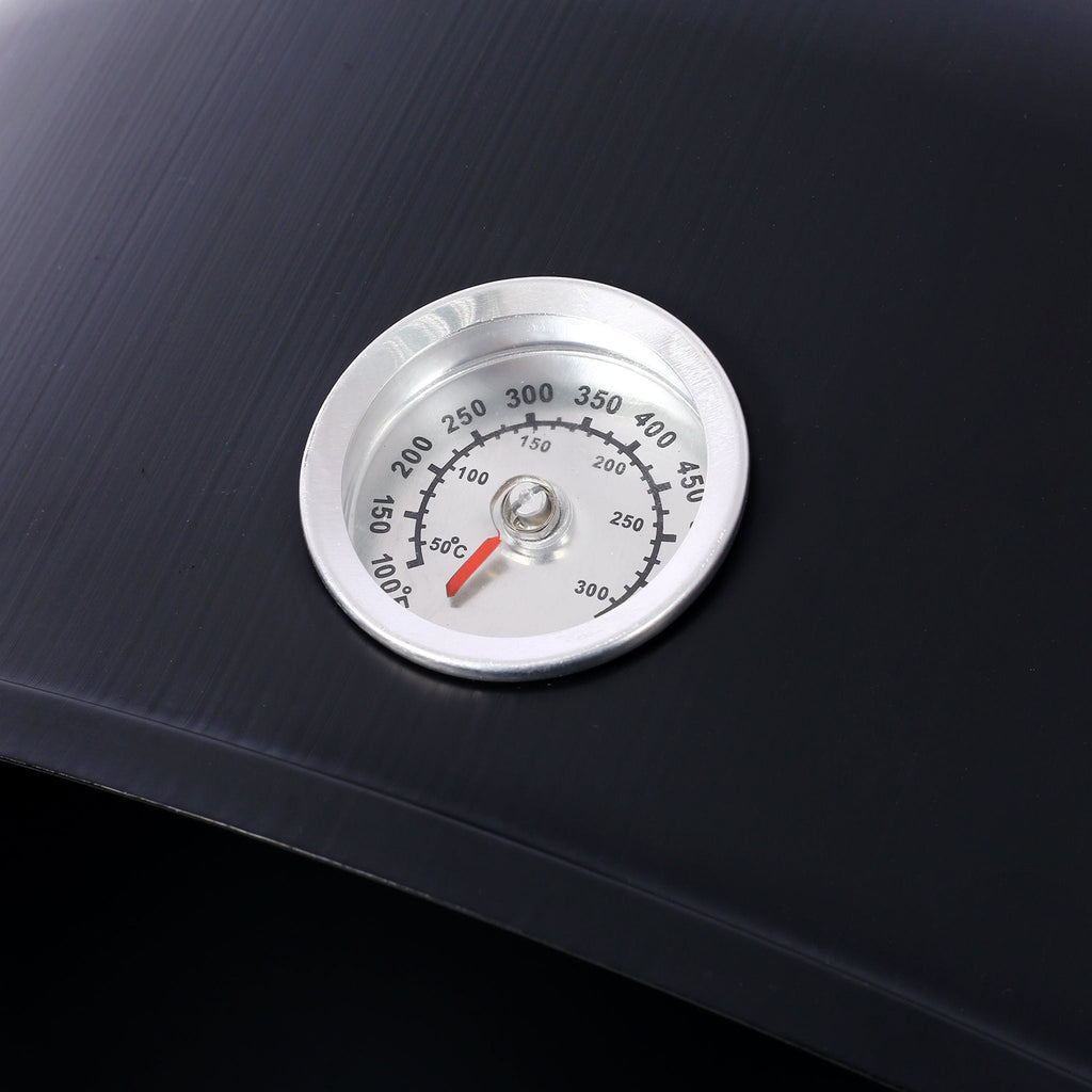 17" Steel Charcoal BBQ Grill with Built-in Thermometer - Black