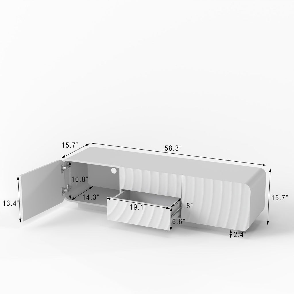 58" Modern Spiral Wave TV Console