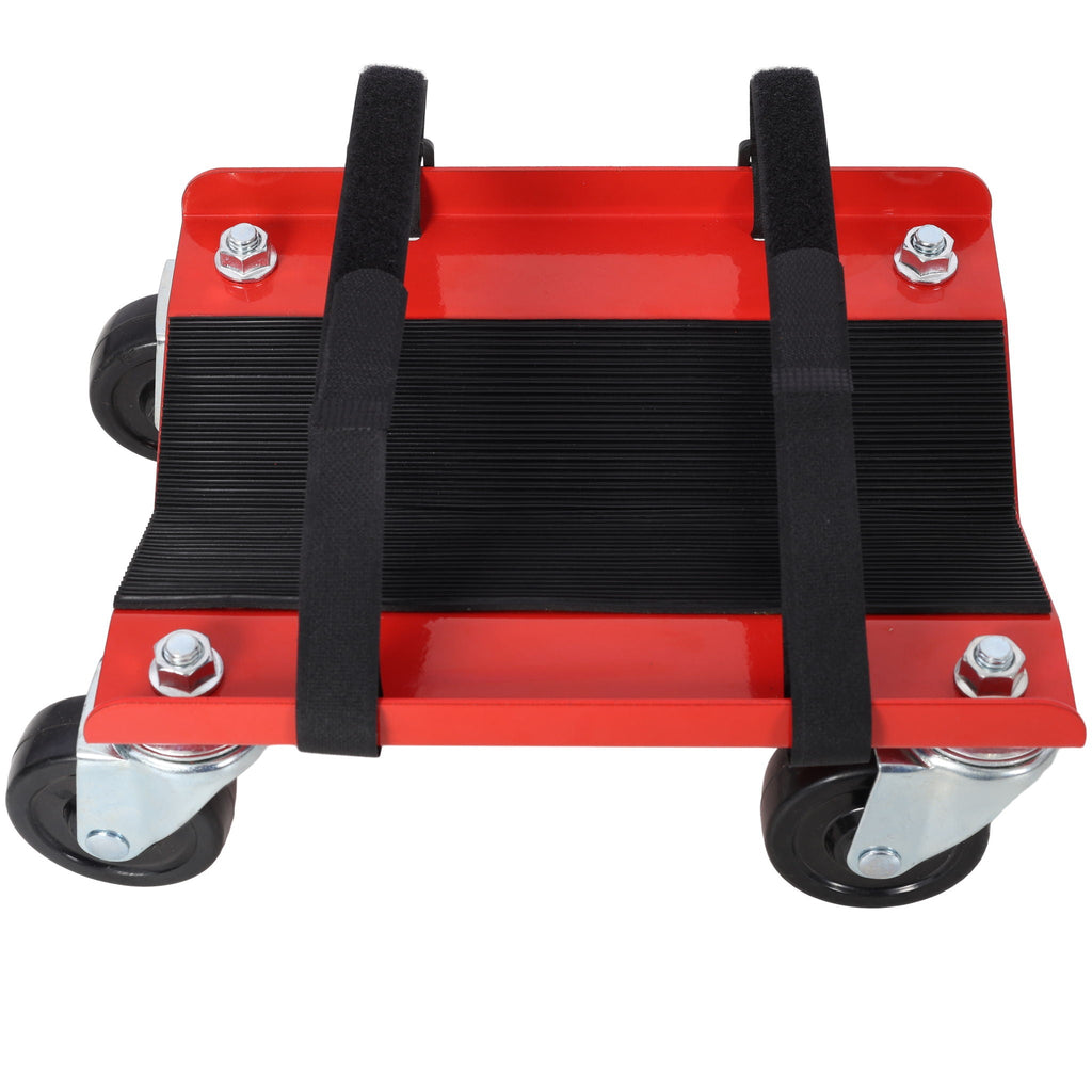 Heavy Duty Snowmobile Dolly V Slide with Swivel Casters - Steel, Red